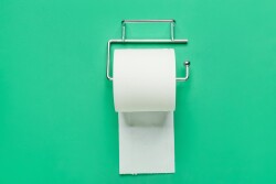 Holder,With,Toilet,Paper,Roll,On,Color,Background